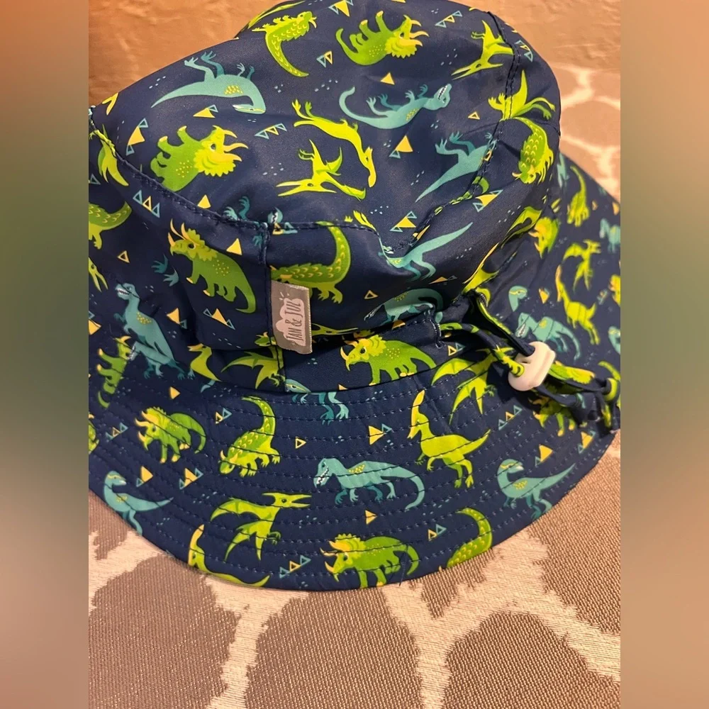 Kids Dinosaur Sun Hat - Blue and Green